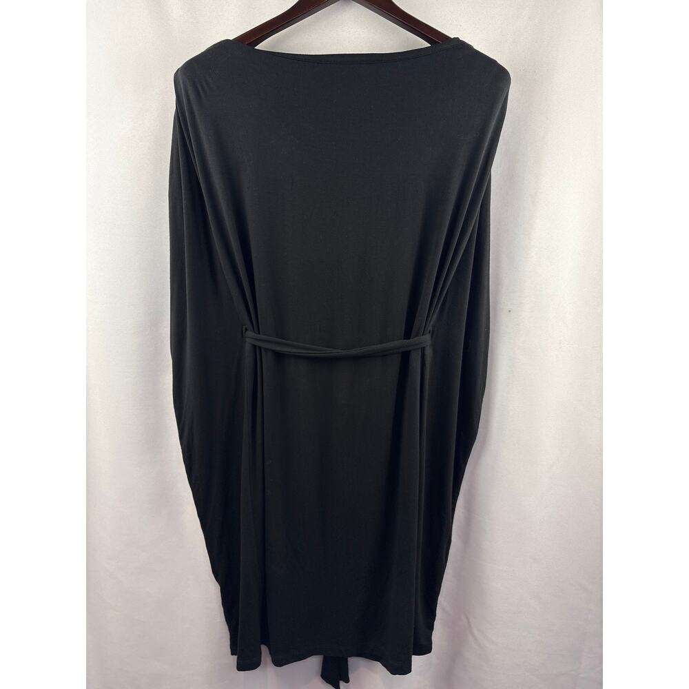 Women’s DKNY XL Black Midi Kaftan Dress w/ Cinchable Belt - Picture 3 of 5